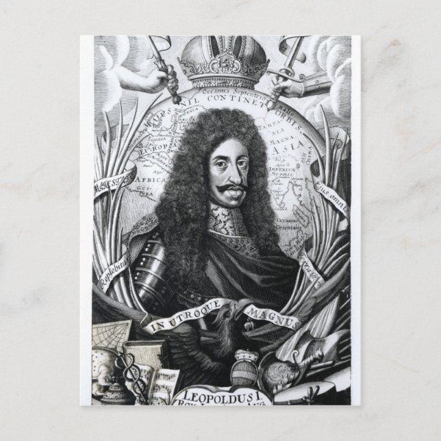 Postal Leopoldo I, Rey de Hungría y Santo Román (Anverso)