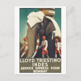 Postal Leoyd Triestino Indes Service Express Pour Bombay