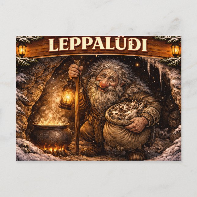 Postal Leppaludi islandés Yule Lad (Anverso)