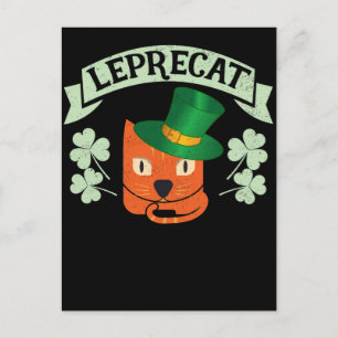 Postal Leprecat Leprechaun Cat St Pattys Day