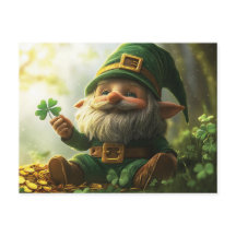 Leprechaun de gnomo lindo con rocas de champú y tr