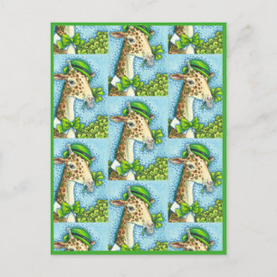 POSTAL LEPRECHAUN GIRAFFE, COLORIDO ST. EL DÍA DE PATRICK