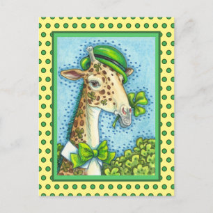 POSTAL LEPRECHAUN GIRAFFE, COLORIDO ST. EL DÍA DE PATRICK