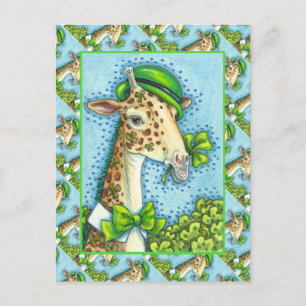 POSTAL LEPRECHAUN GIRAFFE, COLORIDO ST. EL DÍA DE PATRICK