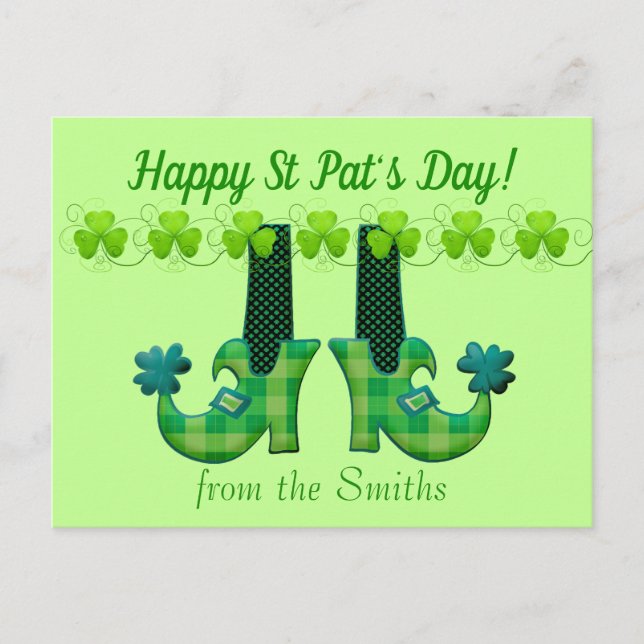 Postal Leprechaun Shoes St Patrick's Day (Anverso)