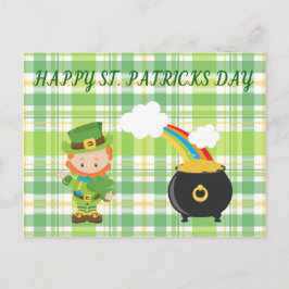 Postal Leprechaun y Pot de oro.