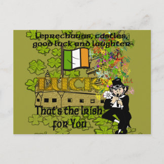 Postal Leprechauns, castillos, buena suerte y risas