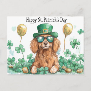 Postal Leprechauns sobre el camión oro lleno Hojas de la 