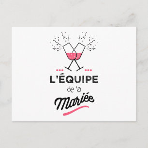 Postal L'équipe de la mariée