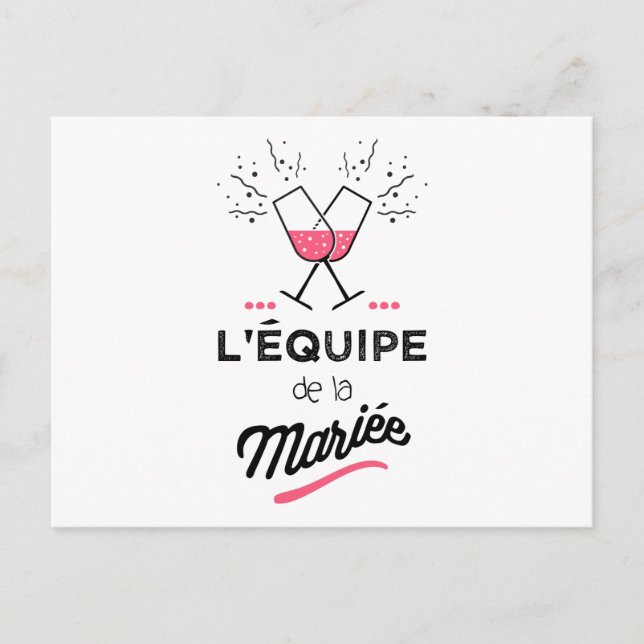 Postal L'équipe de la mariée (Anverso)