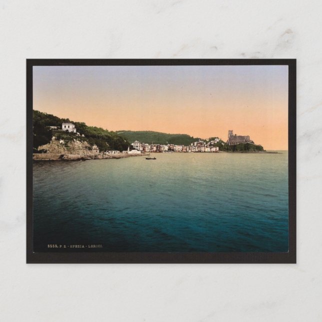 Postal Lerici, Spezia, Italia, fotochrom vintage (Anverso)