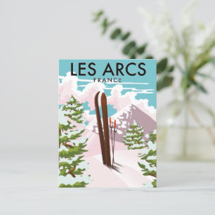 Postal Les Arcs Francia viaje esquí