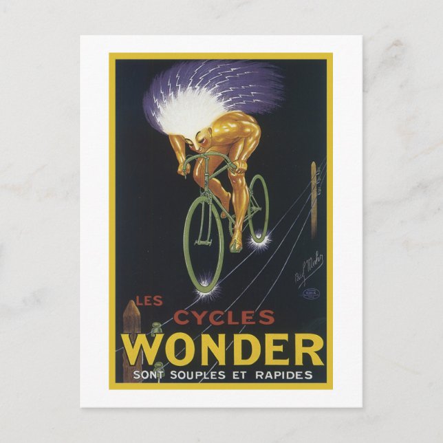 Postal Les Cycles Wonder (Anverso)