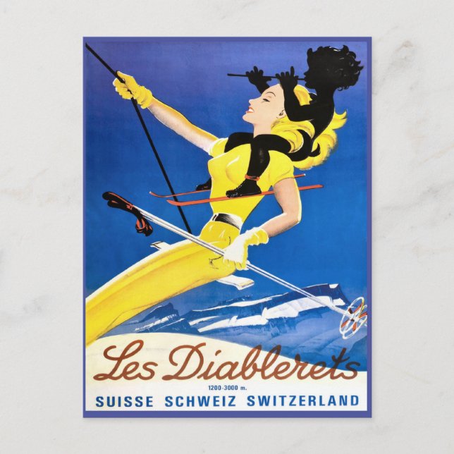 Postal Les Diablerets, Suiza (Anverso)