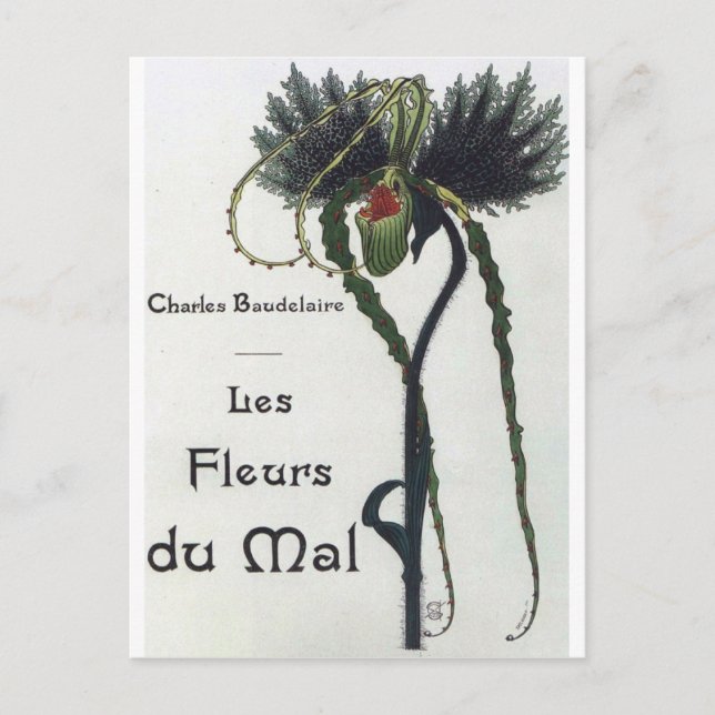Postal Les Fleur du Mal - Baudelaire (Anverso)