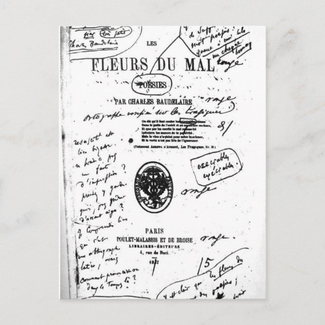 Postal Les Fleurs du Mal 2 - Baudelaire (Anverso)