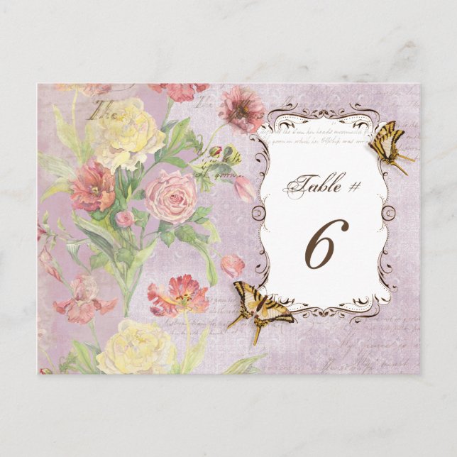 Postal Les Fleurs Peony Rosa Tulip Floral Flowers Boda (Anverso)