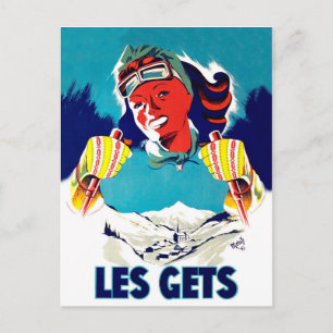 Postal Les gets, Francia, deporte de esquí de invierno, v