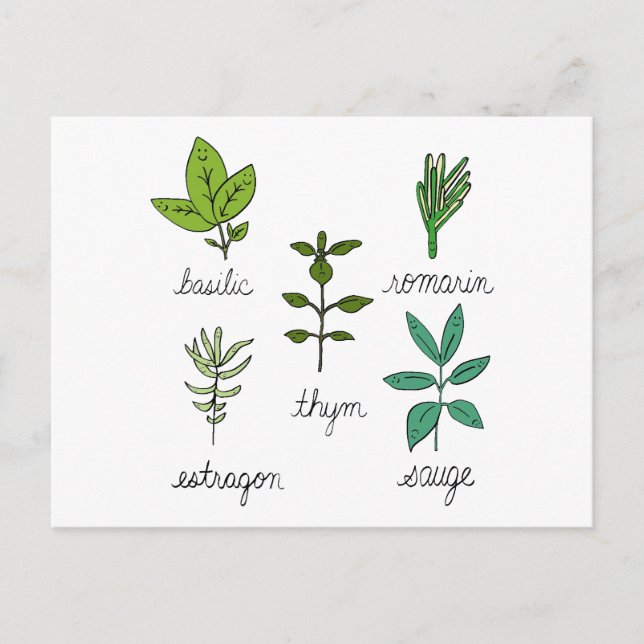 Postal Les herbes (Anverso)