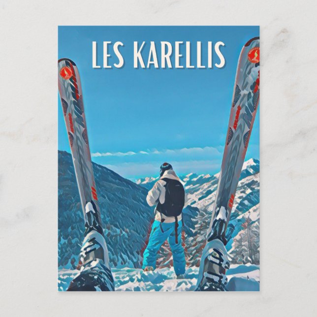 Postal Les Karellis Station de ski  (Anverso)