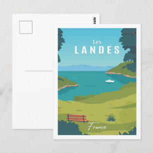 Postal Les Landes France Famous Travel Place Ilustracion