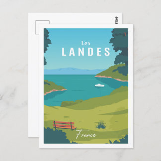 Postal Les Landes France Famous Travel Place Ilustracion