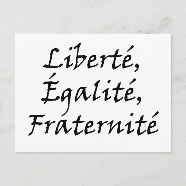 Postal Les Misérables Love: Liberté, Égalité, Fraternité (Anverso)