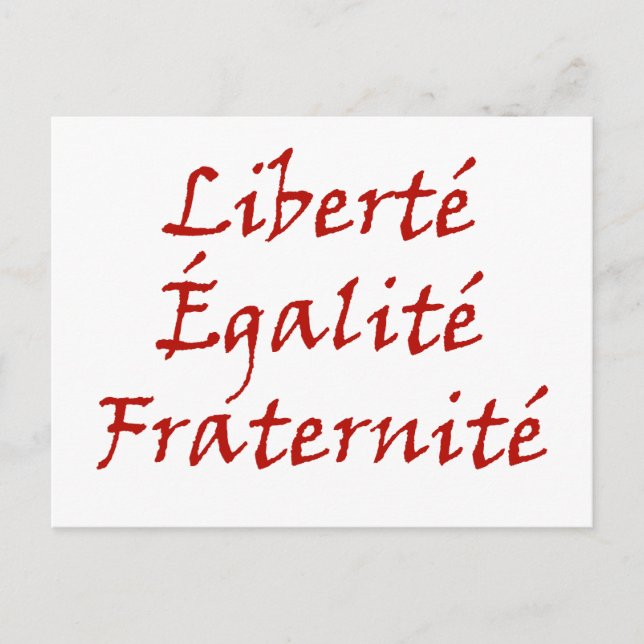 Postal Les Misérables Love: Liberté, Égalité, Fraternité (Anverso)