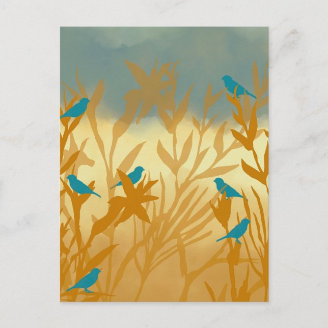 Postal Les oiseaux bleus (Anverso)