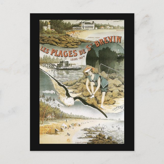 Postal les plages de saint brevin (Anverso)