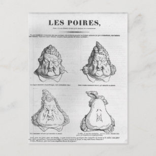 Postal Les Poires, caricatura del rey Luis Felipe