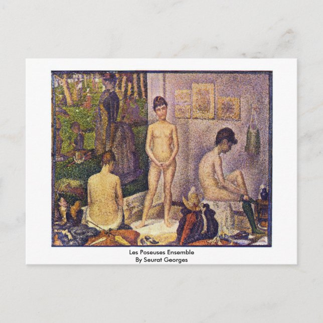 Postal Les Poseuses Ensemble Por Seurat Georges (Anverso)