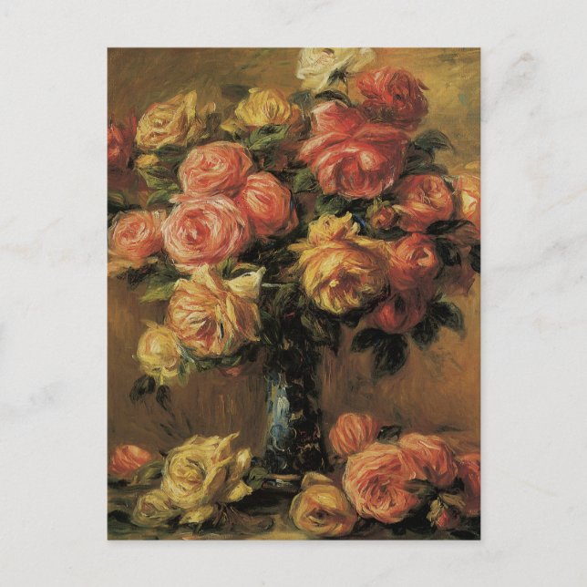 Postal Les Rosas Dans Un Vase (Anverso)