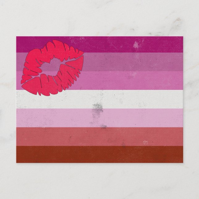 Postal Lesbiana (de labios rojos) (Anverso)
