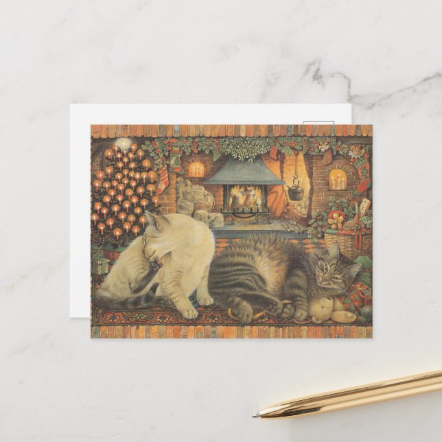 POSTAL LESLEY ANNE IVORYS CHRISTMAS CAT POSTCARD (Anverso/Reverso In Situ)