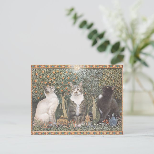 POSTAL LESLEY ANNE IVORYS CHRISTMAS CAT POSTCARD (Anverso de pie)