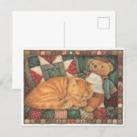 LESLEY ANNE IVORYS NAVIDADES CAT POSCARD