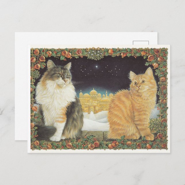 POSTAL LESLEY ANNE IVORYS NAVIDADES CAT POSCARD (Anverso / Reverso)