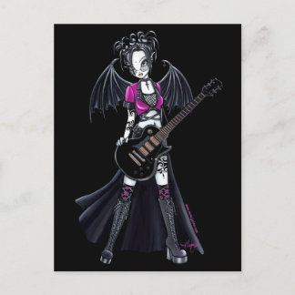Postal "Leslie" Hada del Rocker de Guitarra de Belleza Ne