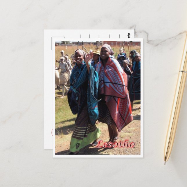 Postal Lesoto - Mujeres basotho - (Anverso/Reverso In Situ)