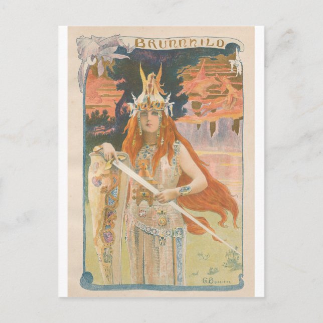 Postal L'Estampe Moderne: Brunnhild, Gaston Bussiere (Anverso)