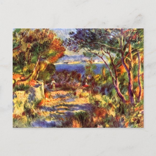 Postal L'Estaque de Pierre Renoir, impresionismo vintage (Anverso)