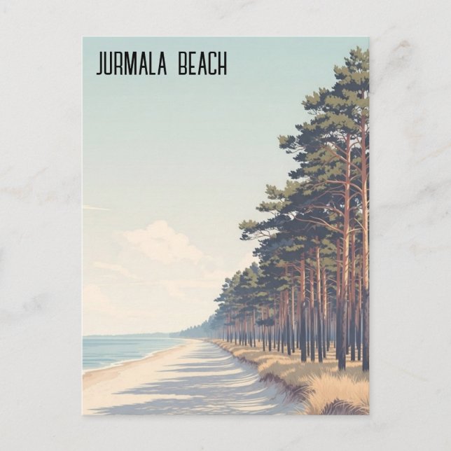 Postal Letonia Jūrmala Playa Viajes (Anverso)