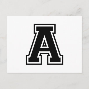 Postal Letra A, alfabeto colegiado