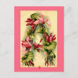 Postal Letra a del alfabeto de las flores de Catherine Kl
