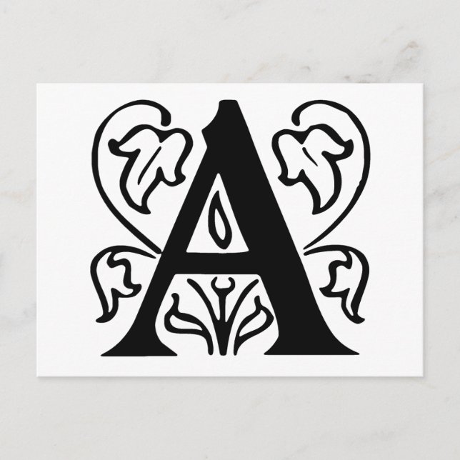 Postal Letra A minúscula (Anverso)