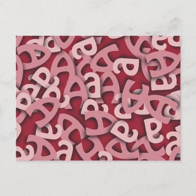 Postal Letra A Rosa (Anverso)