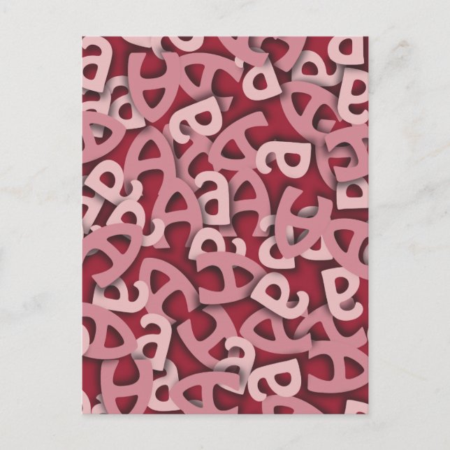 Postal Letra A Rosa (Anverso)