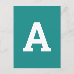 Postal Letra alfabeta   Verde azulado Verde Moderno Minim