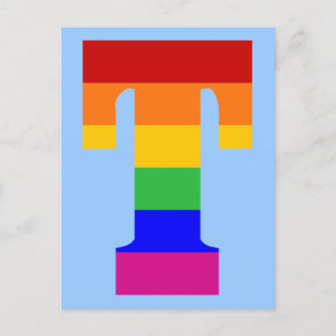 Postal Letra arco iris T